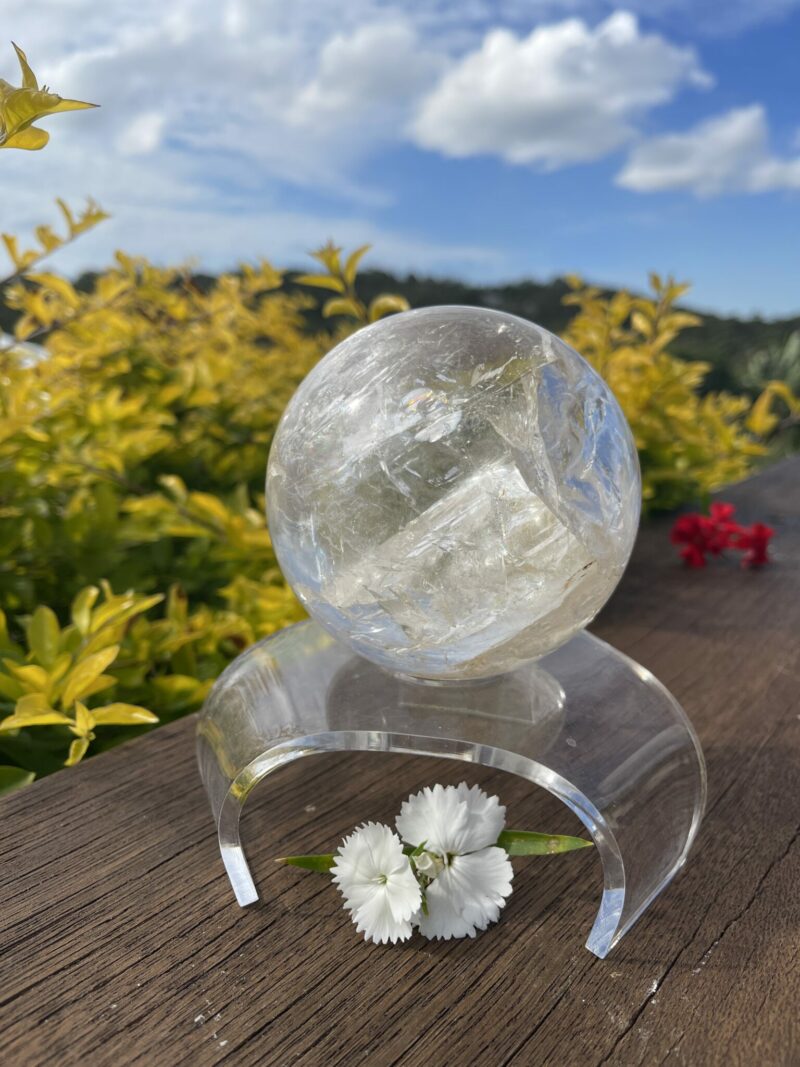 This is Brilliant XL Clear Quartz Sphere 1.1kg of clarity