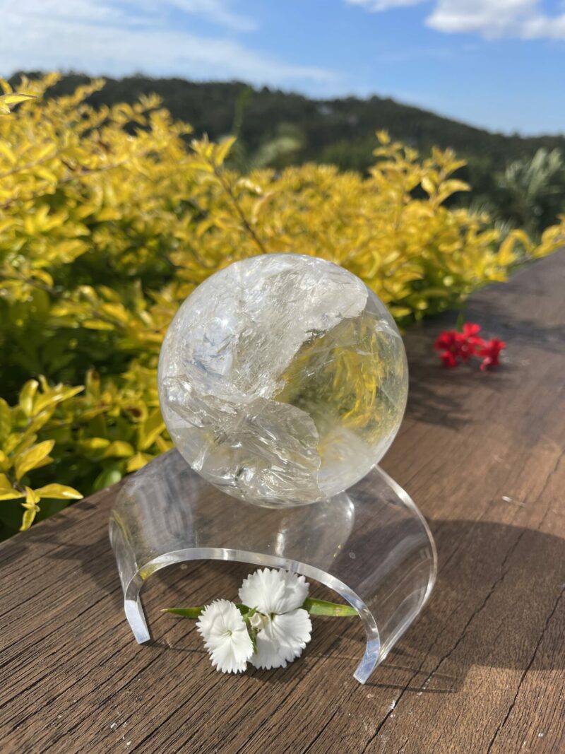 This is Brilliant XL Clear Quartz Sphere 1.1kg of clarity