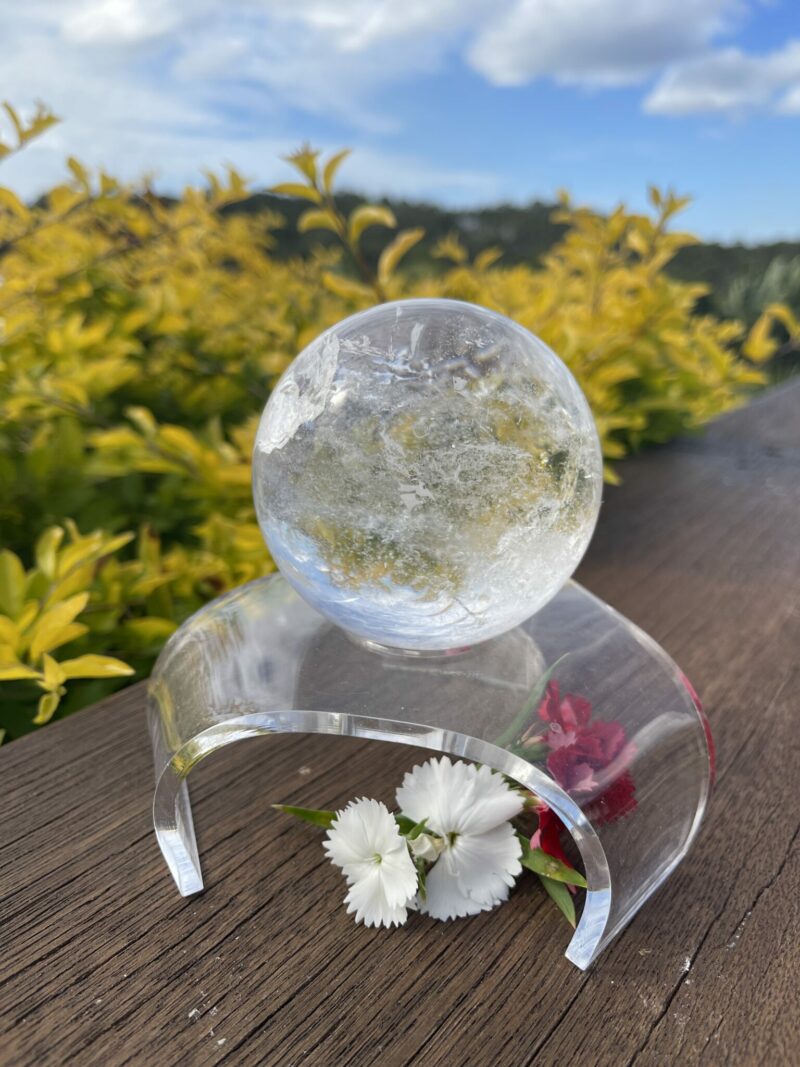 This is Dragon Figure Clear Quartz Sphere