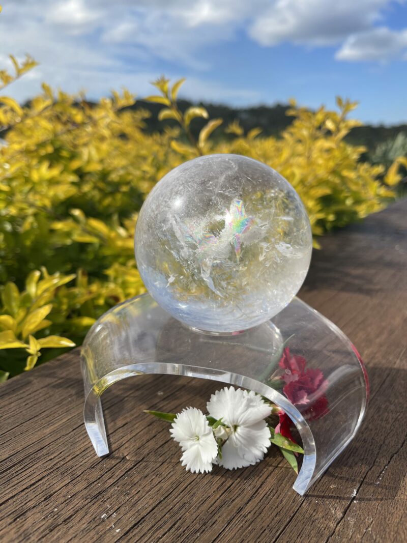 This is Dragon Figure Clear Quartz Sphere