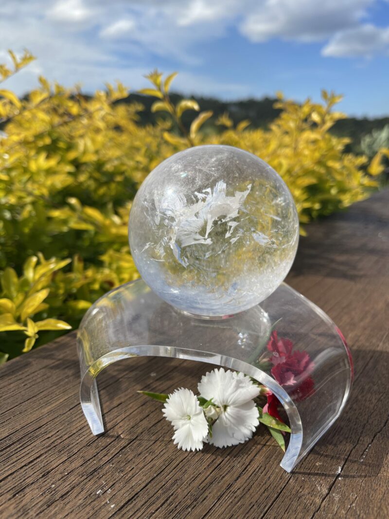 This is Dragon Figure Clear Quartz Sphere