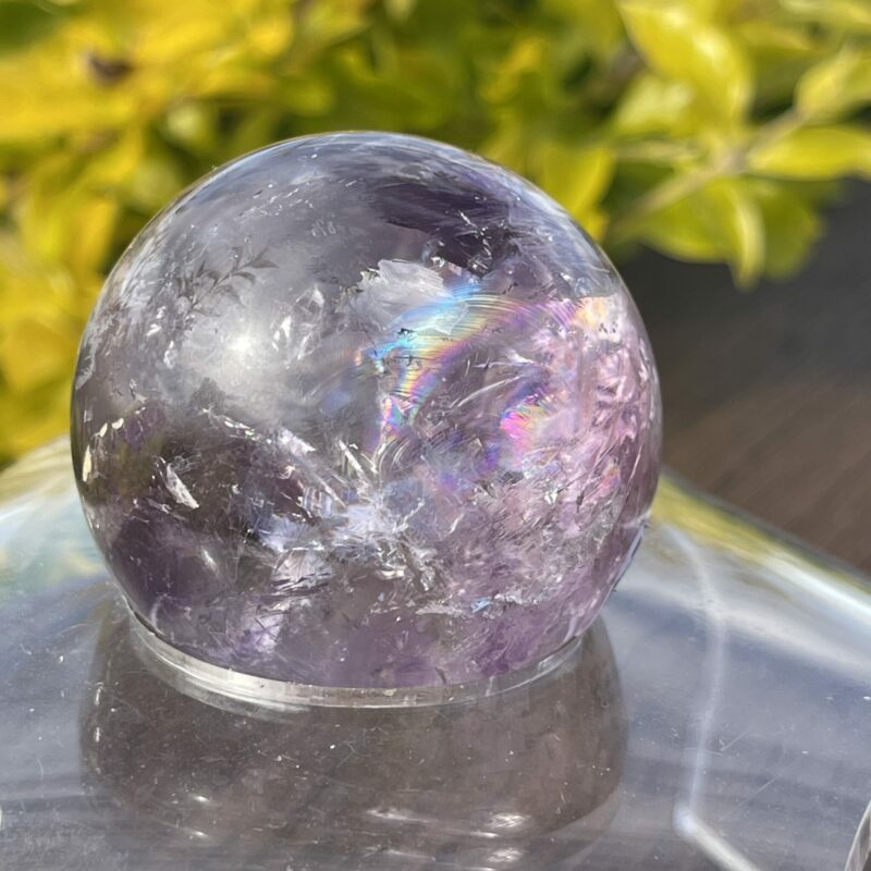 This is Smoky Amethyst Rainbow Sphere 48mm