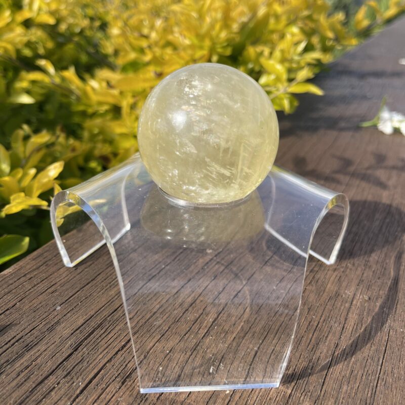 This is Sunny Golden Calcite Sphere 44mm