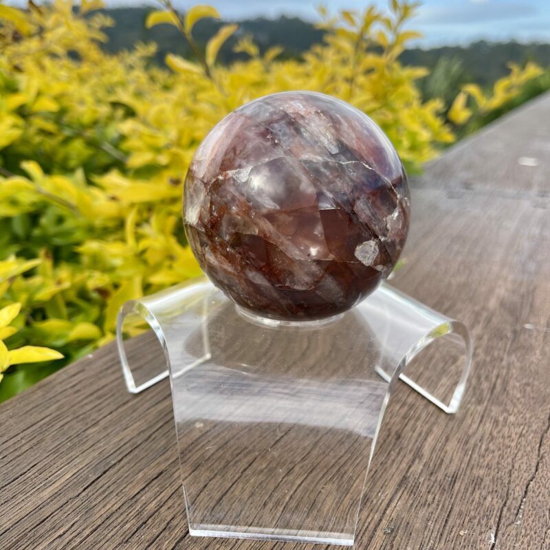 This is stunning Large Fiery Hematoid Quartz Sphere 75mm