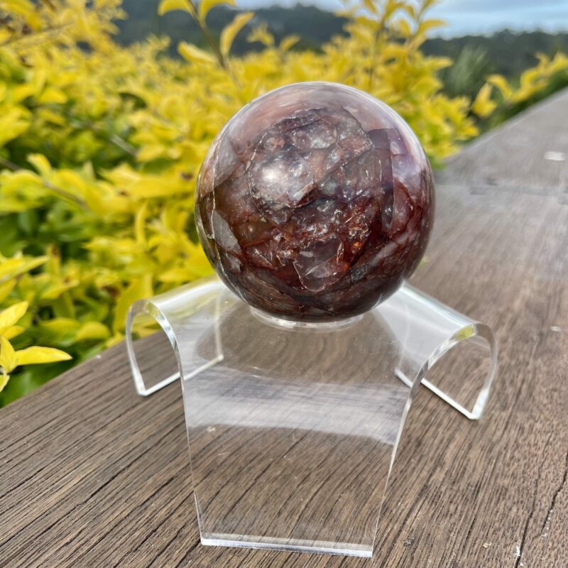 This is stunning Large Fiery Hematoid Quartz Sphere 75mm