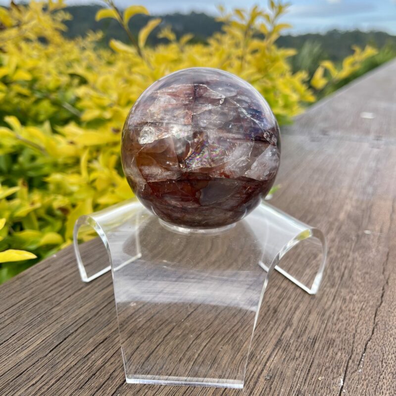 This is stunning Large Fiery Hematoid Quartz Sphere 75mm