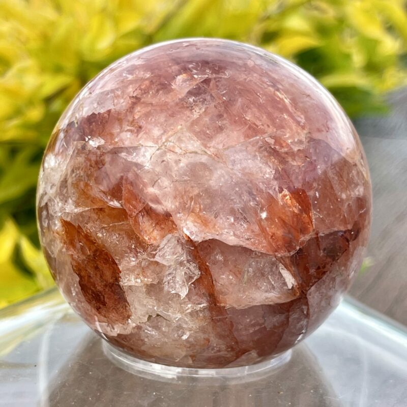 This is Lighter Fiery Hematoid Quartz Sphere 65mm