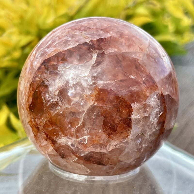 This is Lighter Fiery Hematoid Quartz Sphere 65mm