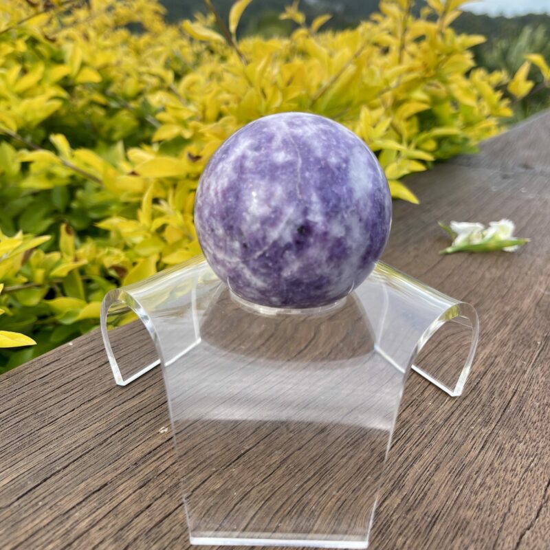 This is Serenity 3 Lepidolite Sphere 61mm