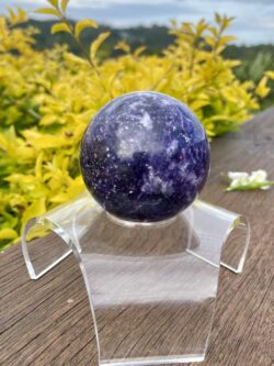 This is Our Lepidolite 5 Sphere 69mm of serenity