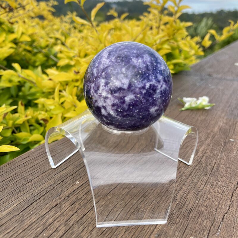 This is Our Lepidolite 5 Sphere 69mm of serenity