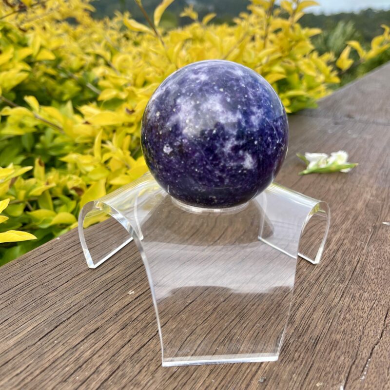 This is Our Lepidolite 5 Sphere 69mm of serenity