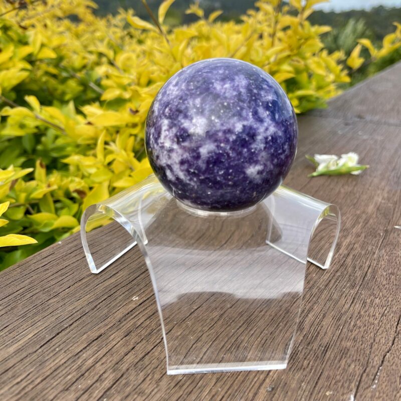 This is Our Lepidolite 5 Sphere 69mm of serenity