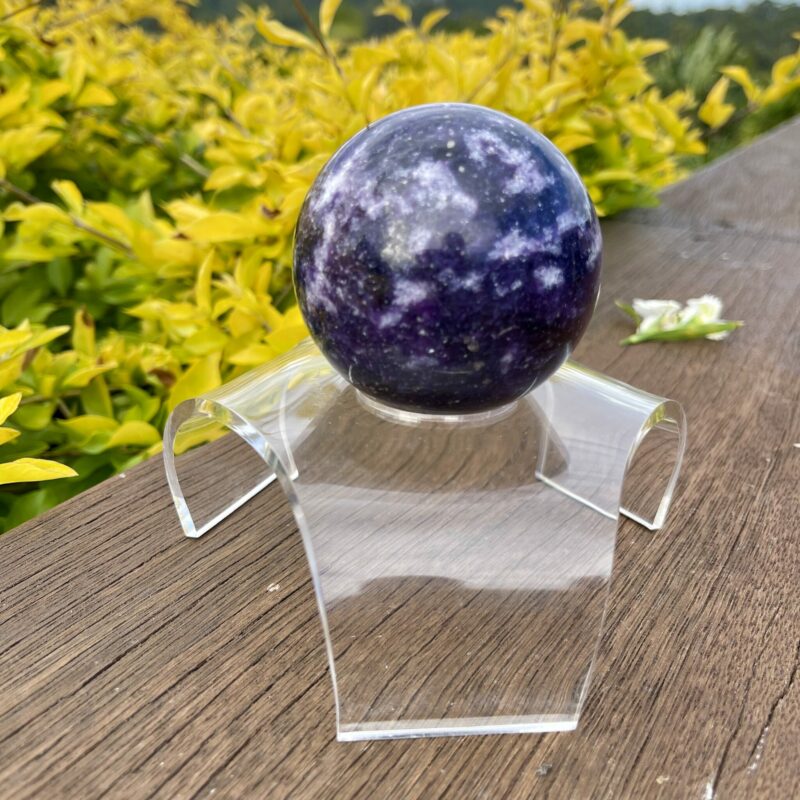 This is Our Lepidolite 5 Sphere 69mm of serenity