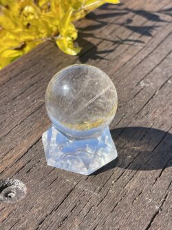 This is Highway to Heaven Rutilated Clear Quartz Sphere 4cm