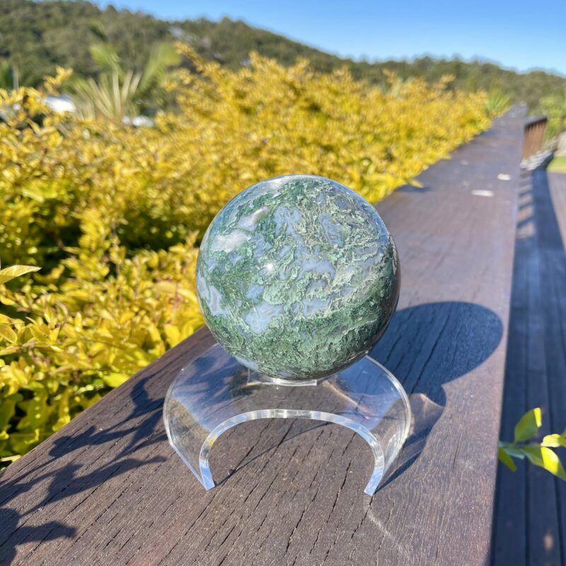 This is Inspirational XL Moss Agate Sphere