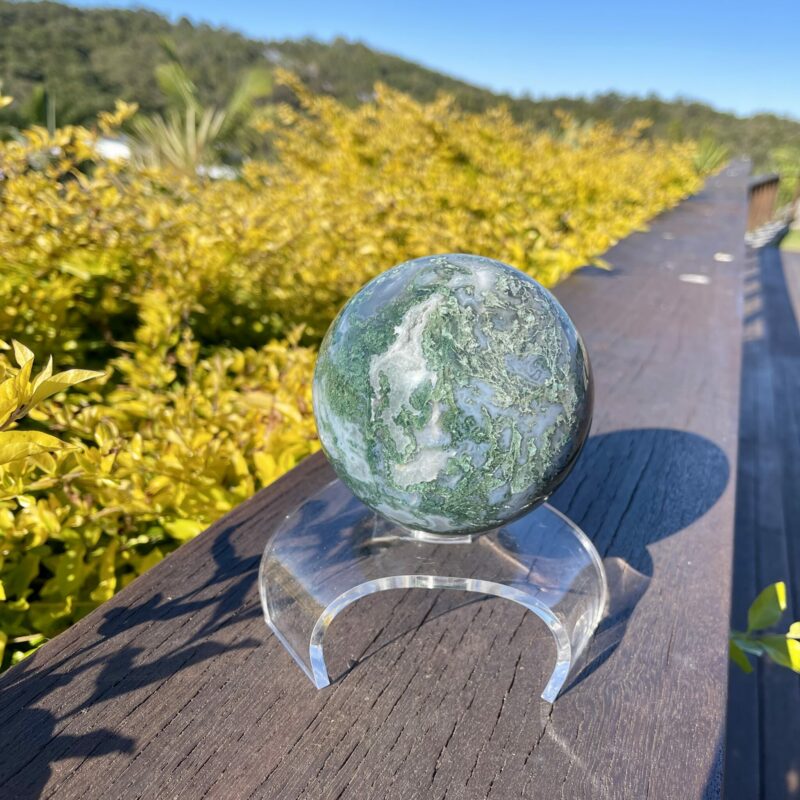 This is Inspirational XL Moss Agate Sphere