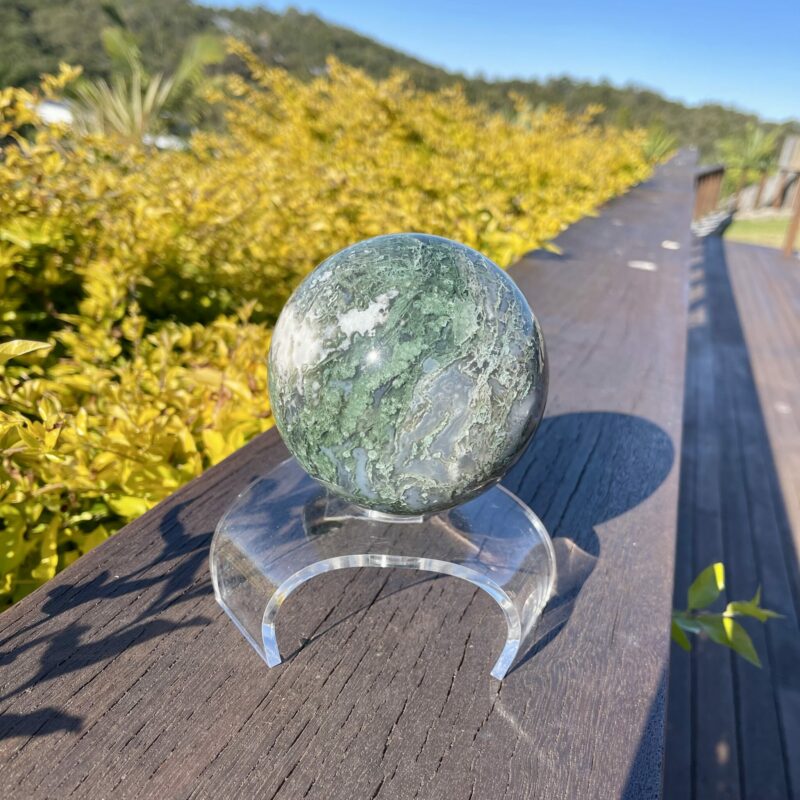 This is Inspirational XL Moss Agate Sphere