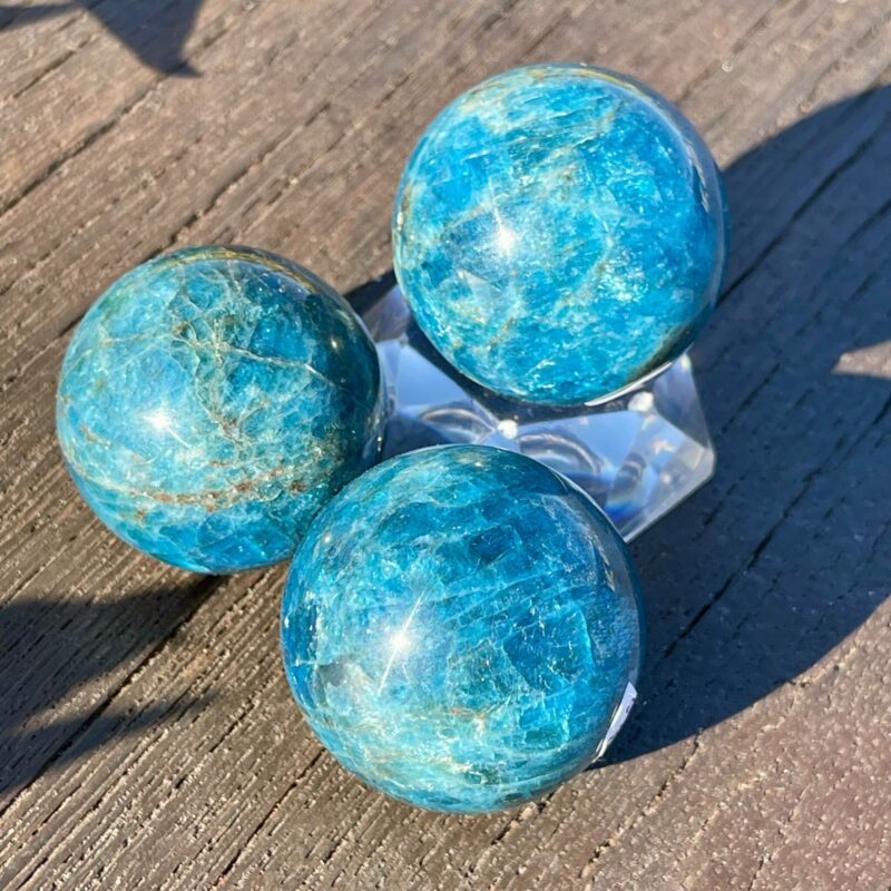 This is Deep Blue Apatite Small Sphere