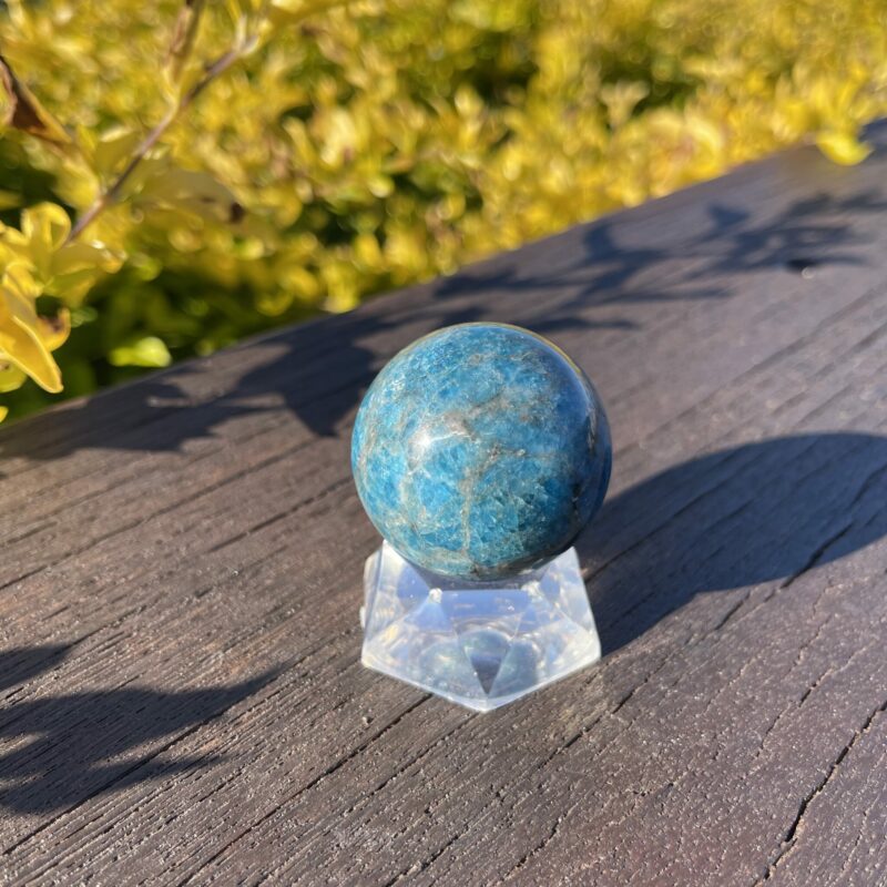 This is Deep Blue Apatite Sphere 41mm