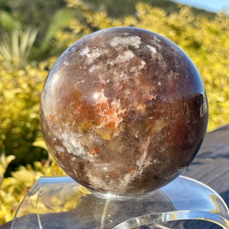 This is Large Hematoid Quartz Sphere of Fire 1kg