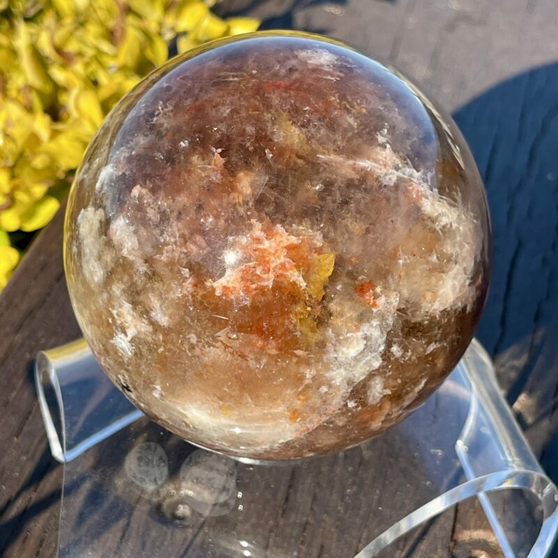 This is Large Hematoid Quartz Sphere of Fire 1kg