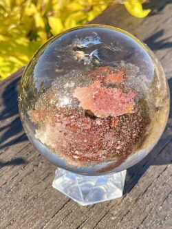 This is Stunning Large Smoky Quartz Sphere with Mother Earth Inclusion