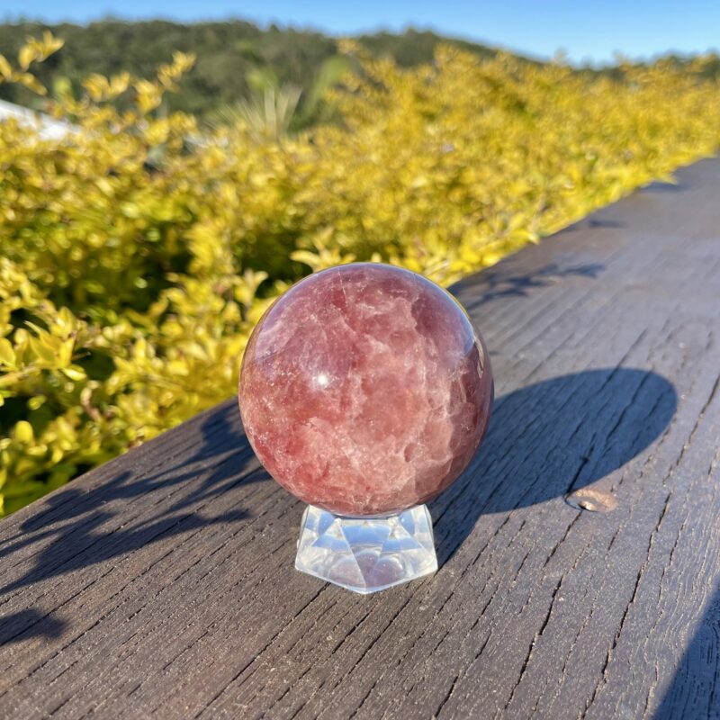 This is Stunning Strawberry Quartz Sphere 90mm