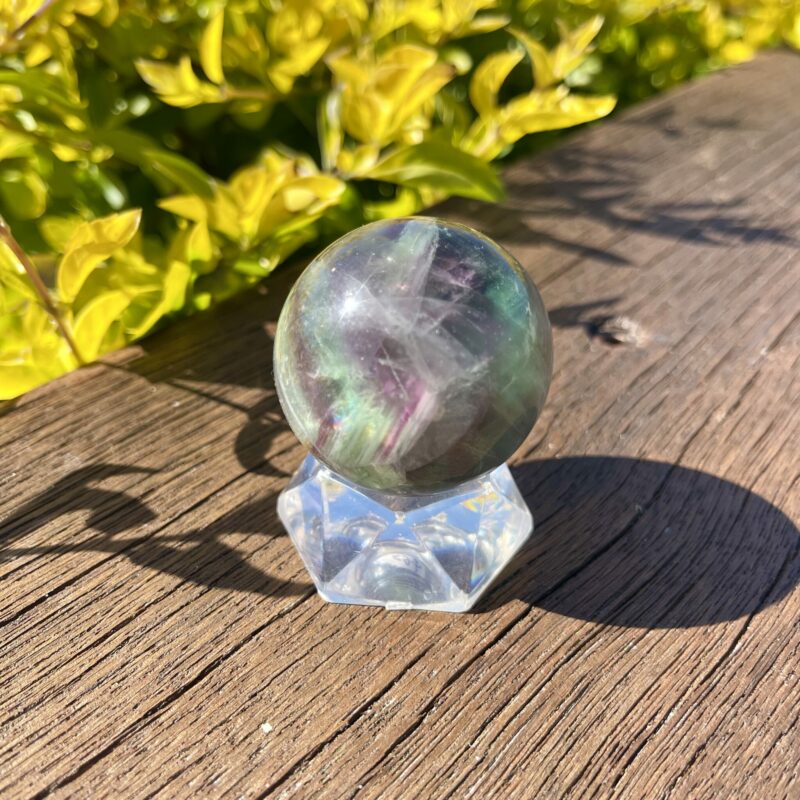 This is Rainbow Fluorite Magical Medium Sphere 44mm