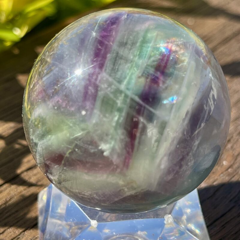 This is Rainbow Fluorite Magical Medium Sphere 44mm