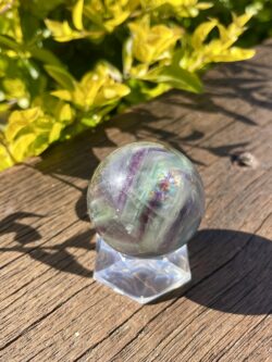 This is Rainbow Fluorite Magical Medium Sphere 44mm