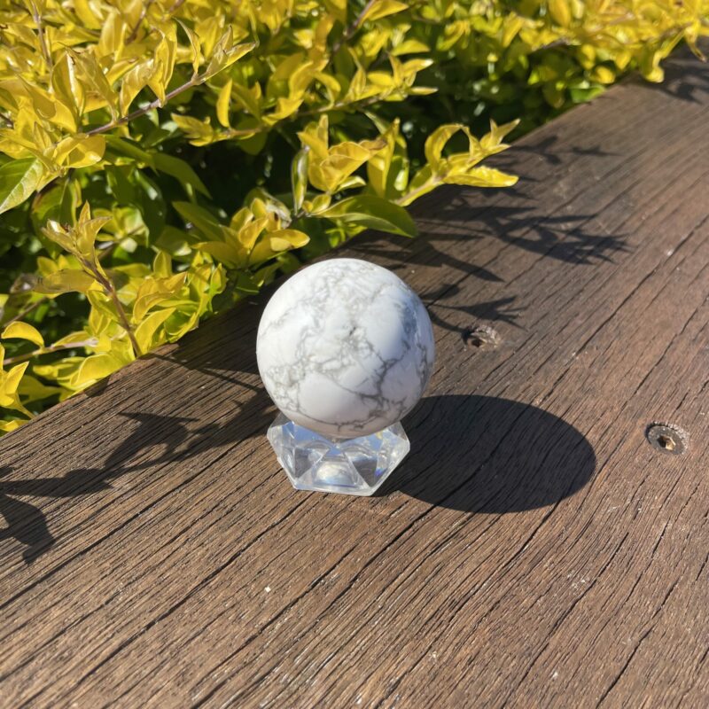 This is White Howlite Peaceful Sphere 5cm