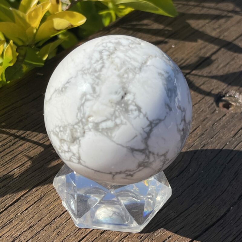 This is White Howlite Peaceful Sphere 5cm