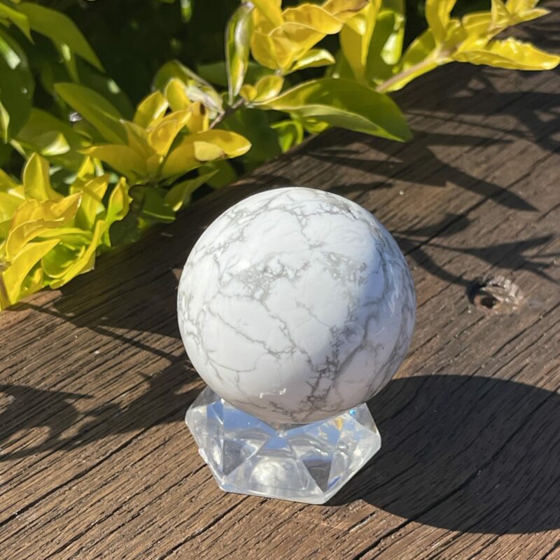 This is White Howlite Peaceful Sphere 5cm