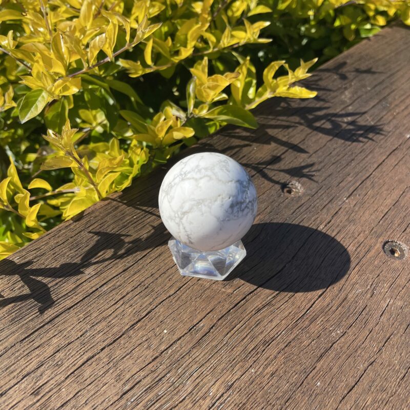 This is White Howlite Peaceful Sphere 5cm