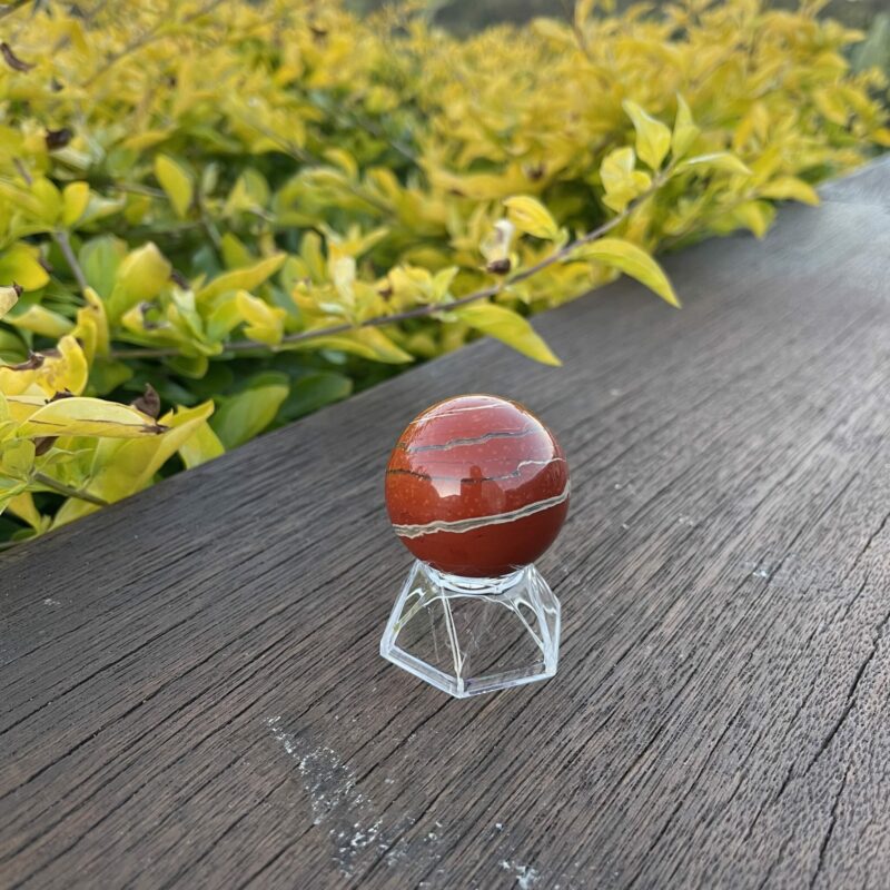 This is Grounding Small Red Jasper Sphere 37mm