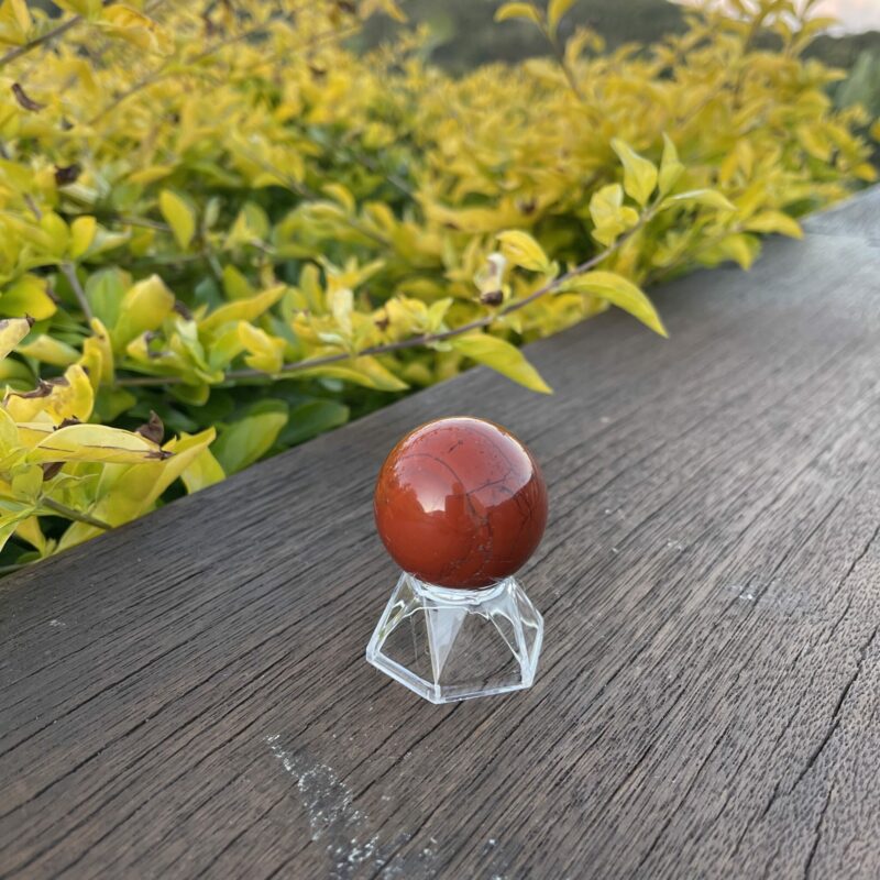 This is Grounding Small Red Jasper Sphere 37mm