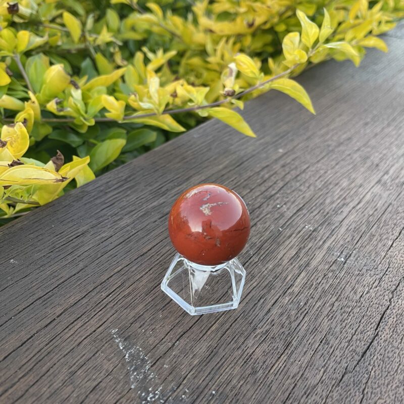 This is Grounding Small Red Jasper Sphere 37mm