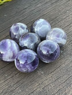 This is Small Chevron Amethyst Sphere 3cm