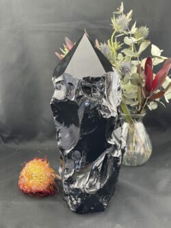 This is Black Obsidian Raw Tower - A Powerful Protector