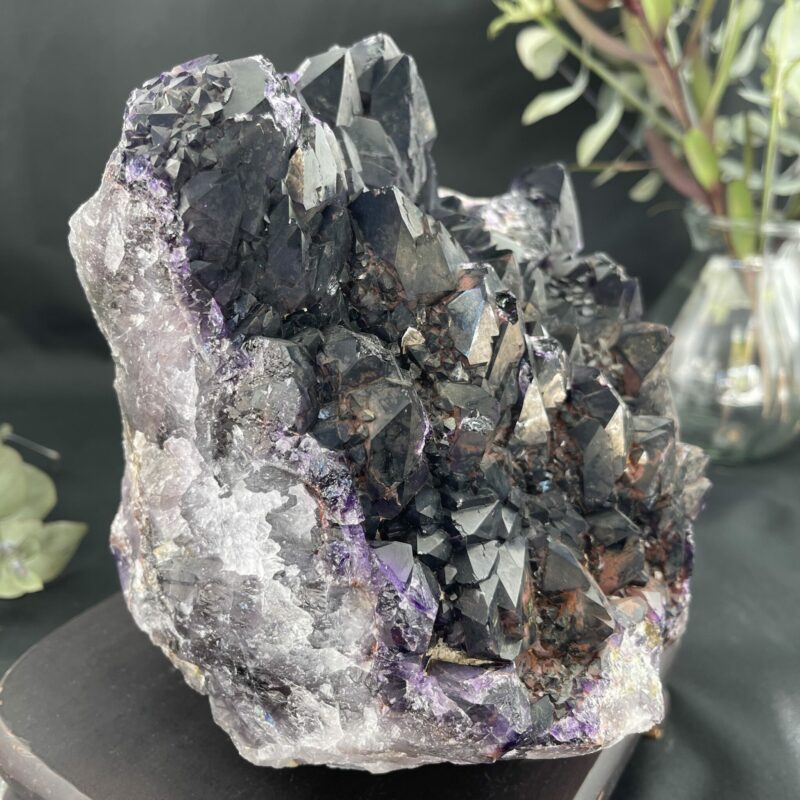 This is black amethyst galaxy cluster enhancing spiritual and emotional balance