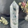 Moss Agate Tower with Druzy