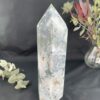 Moss Agate Tower with Druzy