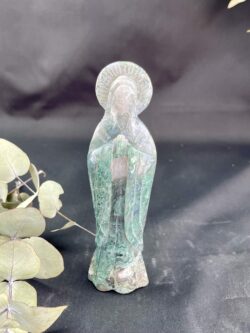 This is beautiful calming Moss Agate Statue of Mother Mary 15cm