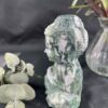 This is Peacefull Moss Agate Buddha Statue 15cm