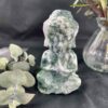 This is Peacefull Moss Agate Buddha Statue 15cm