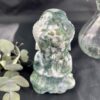 This is Peacefull Moss Agate Buddha Statue 15cm