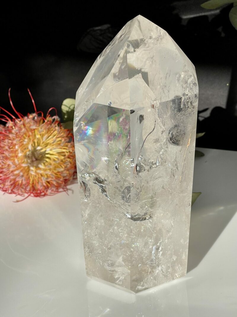 Clear Quartz Channelling Rainbow Tower - A Bridge to Higher Realms