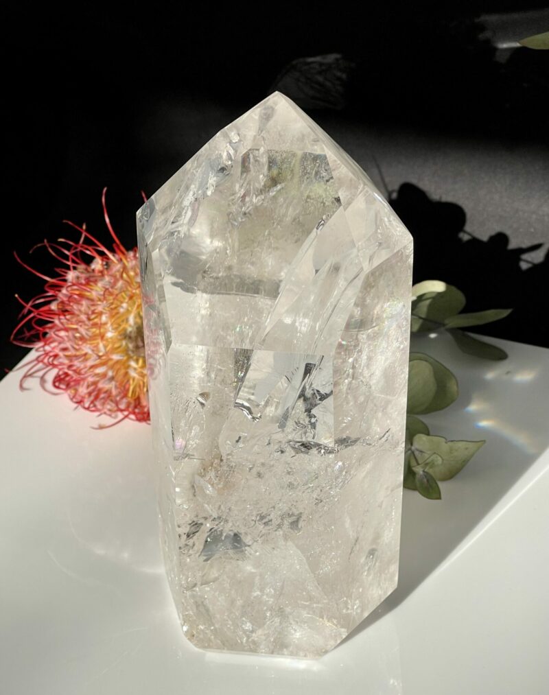 Clear Quartz Channelling Rainbow Tower - A Bridge to Higher Realms