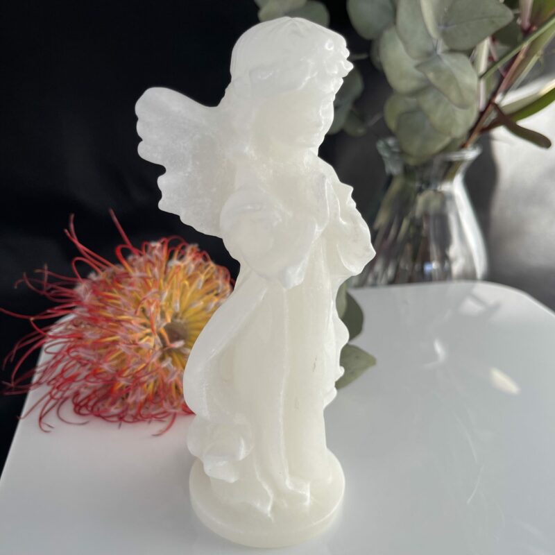 Natural White Jade Angel